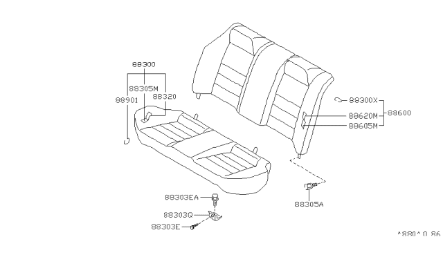 1995 Nissan Stanza Rear Seat Diagram 2