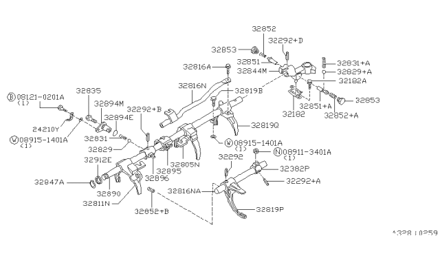 1996 Nissan Hardbody Pickup (D21U) Transmission Shift Control Diagram 6