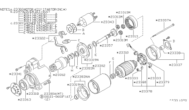 1995 Nissan Hardbody Pickup (D21U) Starter Motor Diagram 4