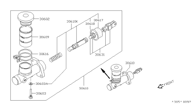 1997 Nissan Hardbody Pickup (D21U) Rod Assembly Push Diagram for 30631-1S700