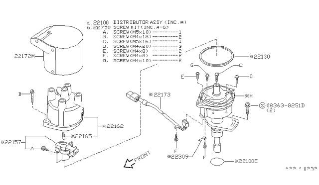 Distributor & Ignition Timing Sensor - 1995 Nissan Hardbody Pickup (D21U)