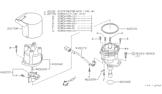 1996 Nissan Hardbody Pickup (D21U) Distributor & Ignition Timing Sensor Diagram 1