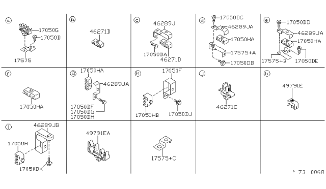 1996 Nissan Hardbody Pickup (D21U) Insulator Diagram for 17561-8B005