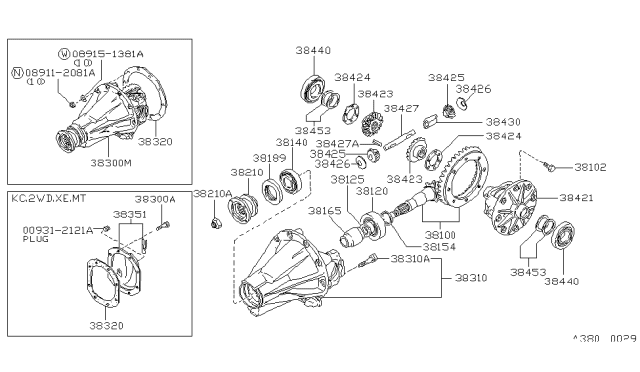 1996 Nissan Hardbody Pickup (D21U) Rear Final Drive Diagram 3