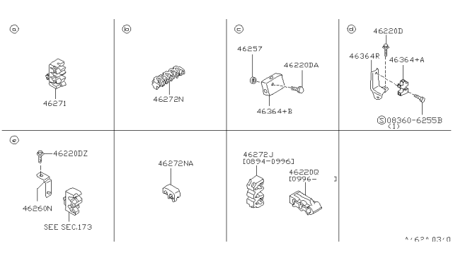 1995 Nissan Hardbody Pickup (D21U) Brake Piping & Control Diagram 2