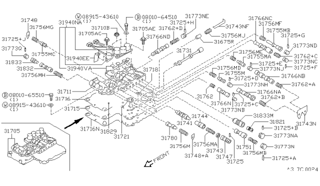 1996 Nissan Hardbody Pickup (D21U) Control Valve (ATM) Diagram 5