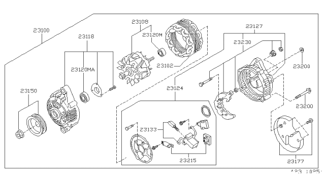 1995 Nissan Hardbody Pickup (D21U) Alternator Diagram 2