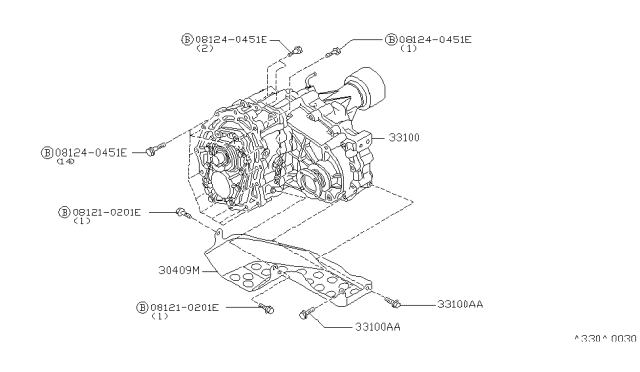 1995 Nissan Hardbody Pickup (D21U) Transfer Assembly & Fitting Diagram 2