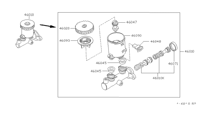 1997 Nissan Hardbody Pickup (D21U) Cylinder Assy-Brake Master Diagram for 46010-1S710