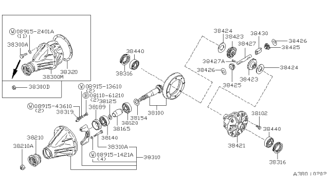 1996 Nissan Hardbody Pickup (D21U) Rear Final Drive Diagram 6