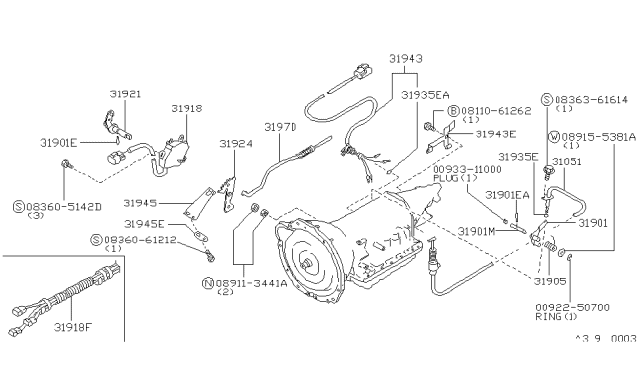 1995 Nissan Hardbody Pickup (D21U) Control Switch & System Diagram 3