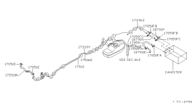 1997 Nissan Hardbody Pickup (D21U) Fuel Piping Diagram 6