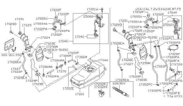 1995 Nissan Hardbody Pickup (D21U) Fuel Tank Diagram 6