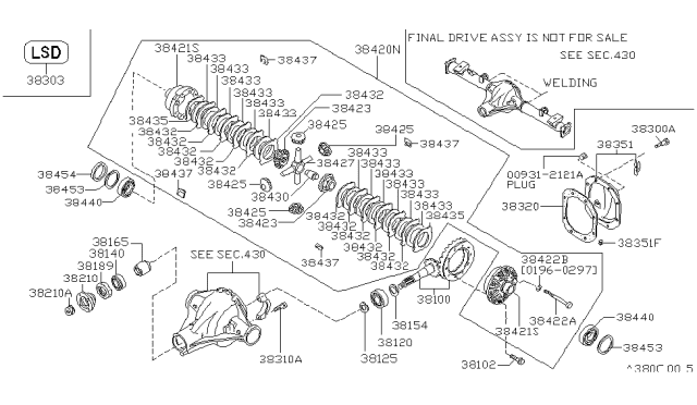 1997 Nissan Hardbody Pickup (D21U) Rear Final Drive Diagram 12