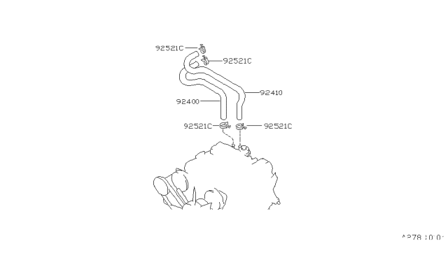 1995 Nissan Hardbody Pickup (D21U) Heater Piping Diagram 1