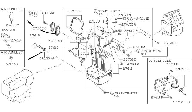 1996 Nissan Hardbody Pickup (D21U) Thermostatic Switch Diagram for 27674-3B000