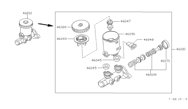 1995 Nissan Hardbody Pickup (D21U) Brake Master Cylinder Diagram 2