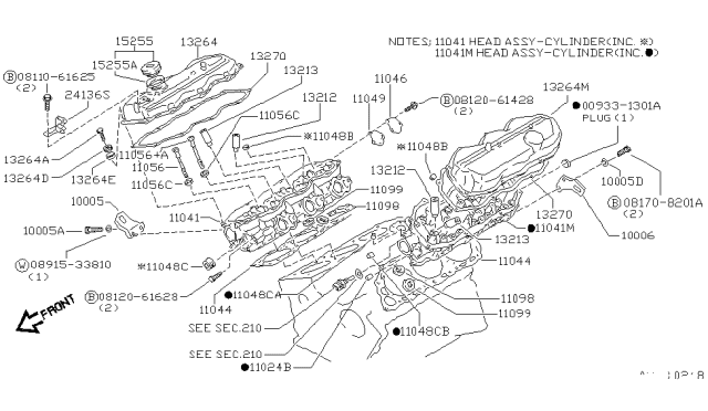 1997 Nissan Hardbody Pickup (D21U) Slinger-Engine Diagram for 10005-F4001