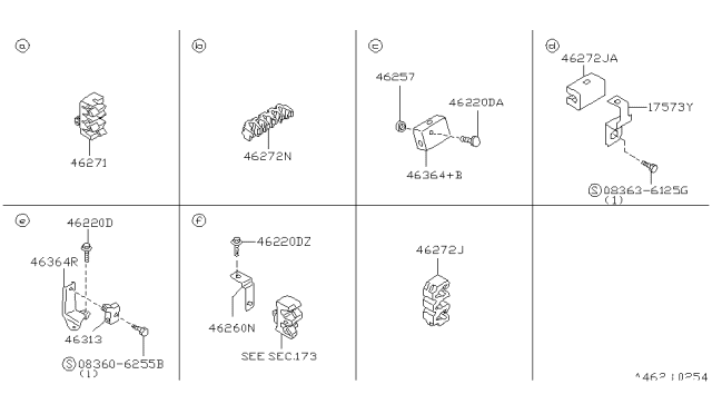 1997 Nissan Hardbody Pickup (D21U) Brake Piping & Control Diagram 1