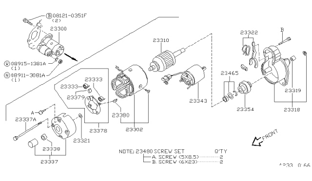 1996 Nissan Hardbody Pickup (D21U) Starter Motor Diagram 3