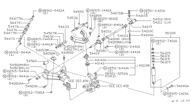 1996 Nissan Hardbody Pickup (D21U) Front Suspension Diagram 4