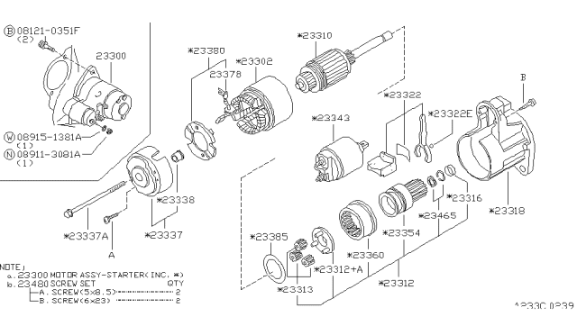 1995 Nissan Hardbody Pickup (D21U) Starter Motor Diagram 3