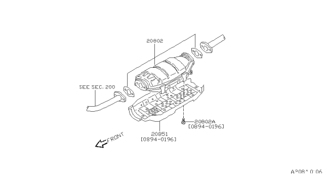 1995 Nissan Hardbody Pickup (D21U) Catalyst Converter,Exhaust Fuel & URE In Diagram 1