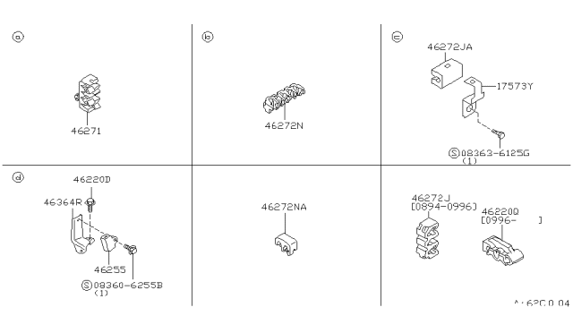 1996 Nissan Hardbody Pickup (D21U) Brake Piping & Control Diagram 3