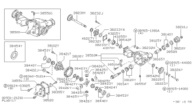 1997 Nissan Hardbody Pickup (D21U) Front Final Drive Diagram 2