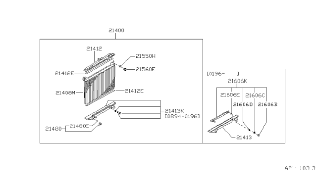 1996 Nissan Hardbody Pickup (D21U) Radiator,Shroud & Inverter Cooling Diagram 5