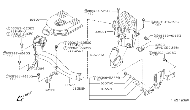 1996 Nissan Hardbody Pickup (D21U) Air Cleaner Diagram 2