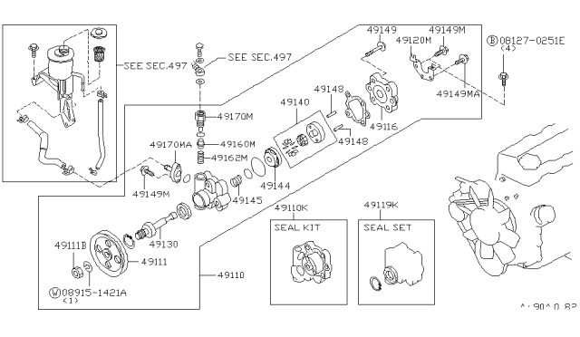 1997 Nissan Hardbody Pickup (D21U) Power Steering Pump Diagram 1