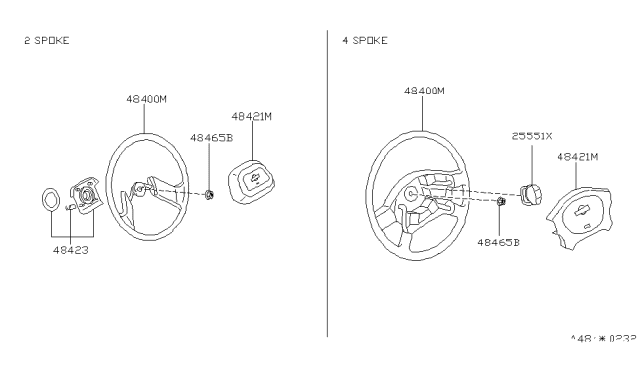 1996 Nissan Hardbody Pickup (D21U) Steering Wheel Diagram 1