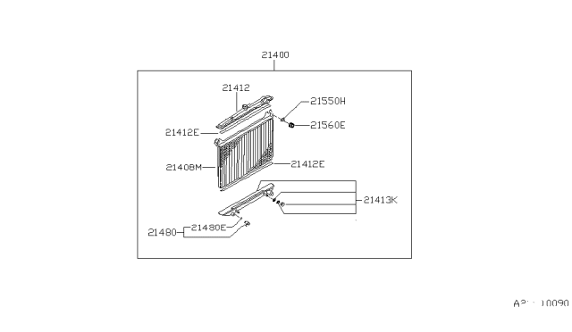 1995 Nissan Hardbody Pickup (D21U) Radiator,Shroud & Inverter Cooling Diagram 7