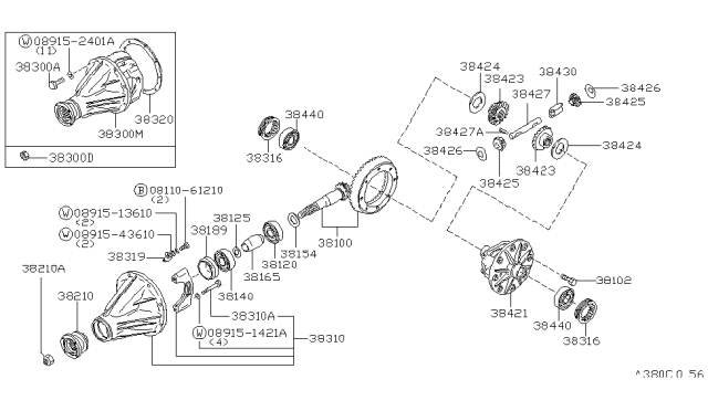 1997 Nissan Hardbody Pickup (D21U) Rear Final Drive Diagram 1