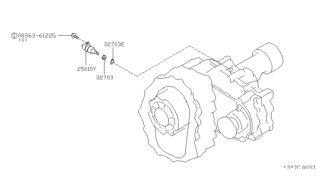 1997 Nissan Hardbody Pickup (D21U) Speedometer Pinion Diagram 2