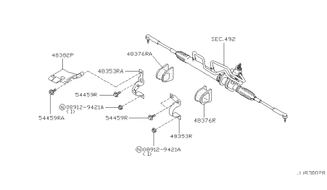 1999 Nissan Maxima Bracket Diagram for 48353-1E400