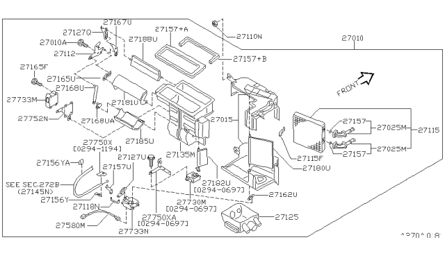 1998 Nissan Maxima Heater & Blower Unit Diagram 4