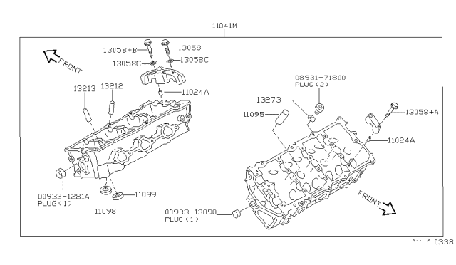 1999 Nissan Maxima Bolt-Camshaft Bracket Diagram for 13058-31U00