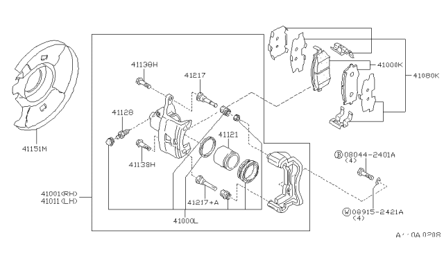 1999 Nissan Maxima Plate-BAFFLE Diagram for 41151-31U00