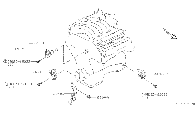 1998 Nissan Maxima Crankshaft Position Sensor Diagram for 23731-31U10