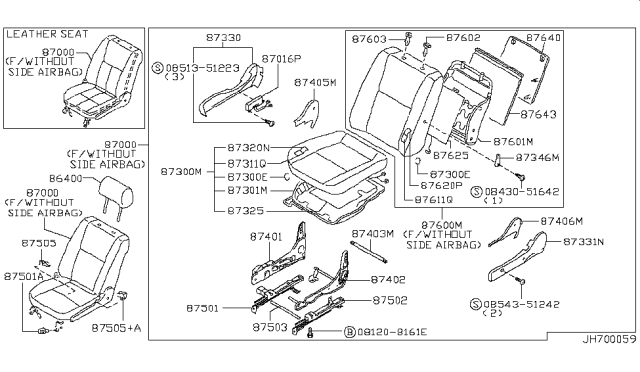 1995 Nissan Maxima Front Seat Diagram 5