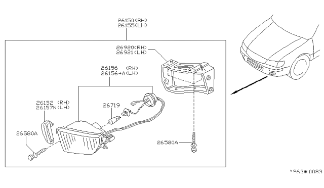 1995 Nissan Maxima Lamp Unit-Fog Diagram for B6154-40U00