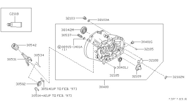 1995 Nissan Maxima Housing Assy-Clutch Diagram for 30400-31U01