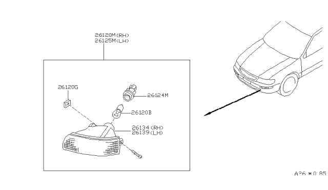 1997 Nissan Maxima Front Combination Lamp Diagram