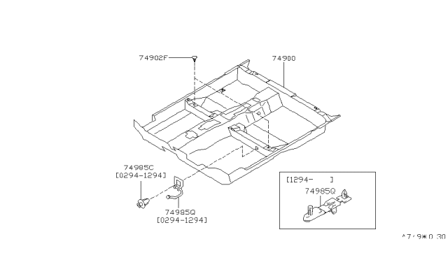 1998 Nissan Maxima Floor Trimming Diagram