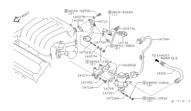 1998 Nissan Maxima EGR Parts Diagram 1