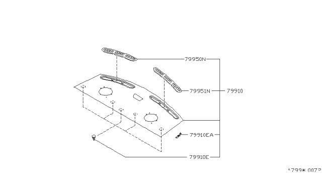 1997 Nissan Maxima Finisher-Rear Parcel Shelf Diagram for 79910-40U22