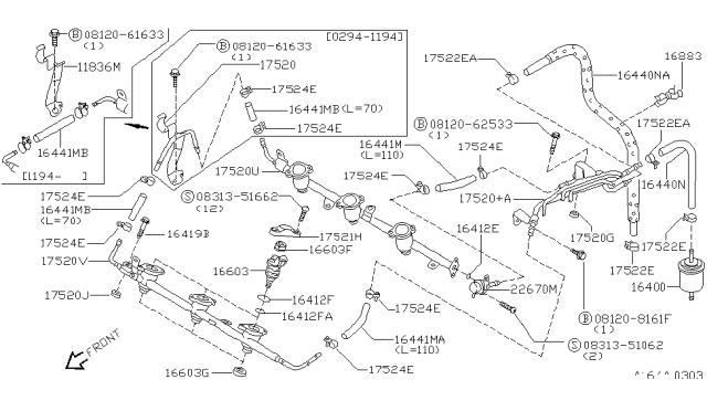 1997 Nissan Maxima Injector Assy-Fuel Diagram for 16600-96E01