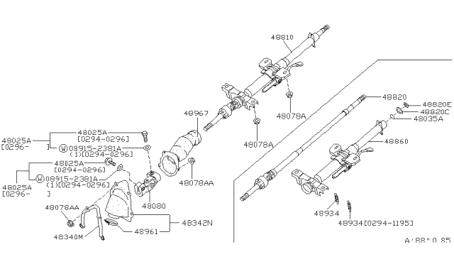 1996 Nissan Maxima Spring-Steering Column Diagram for 48933-40U10